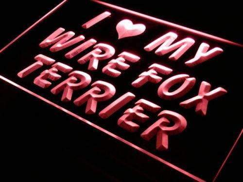 I Love My Wire Fox Terrier LED Light Sign - LED Gift Works