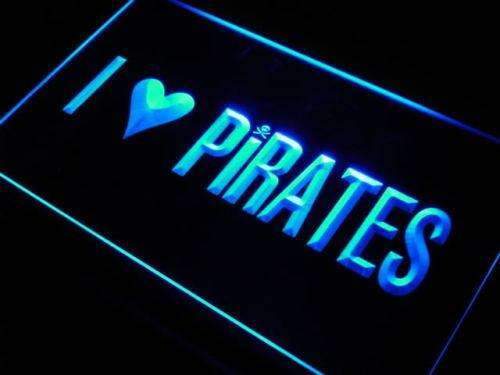 I Love Pirates LED Light Sign - LED Gift Works