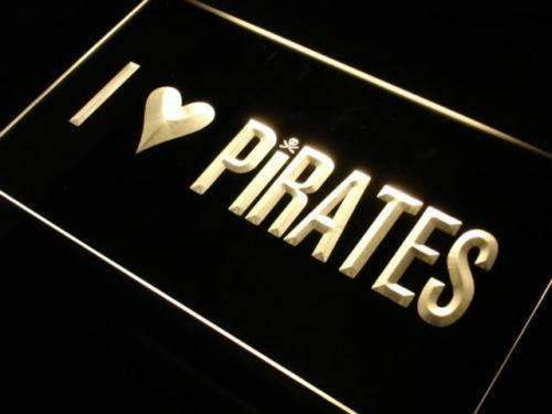 I Love Pirates LED Light Sign - Way Up Gifts