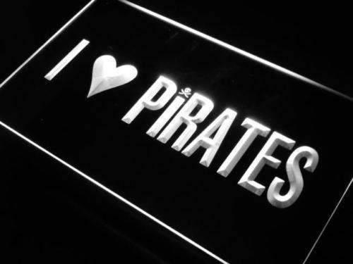 I Love Pirates LED Light Sign - LED Gift Works