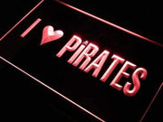 I Love Pirates LED Light Sign - LED Gift Works