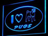 I Love Pugs LED Light Sign - Way Up Gifts