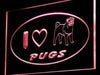 I Love Pugs LED Light Sign - Way Up Gifts