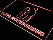 I Love Skateboarding LED Light Sign - LED Gift Works