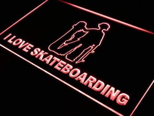 I Love Skateboarding LED Light Sign - LED Gift Works