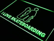 I Love Skateboarding LED Light Sign - LED Gift Works