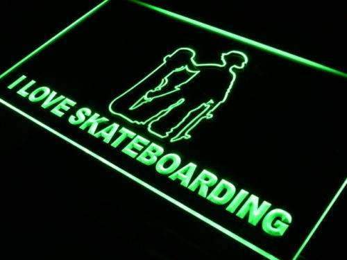 I Love Skateboarding LED Light Sign - LED Gift Works
