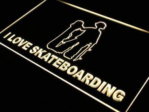 I Love Skateboarding LED Light Sign - Way Up Gifts