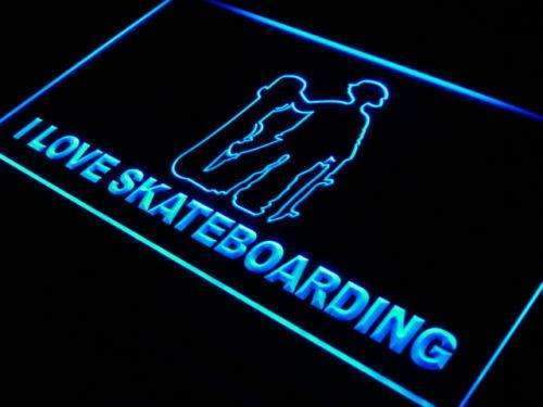 I Love Skateboarding LED Light Sign - LED Gift Works