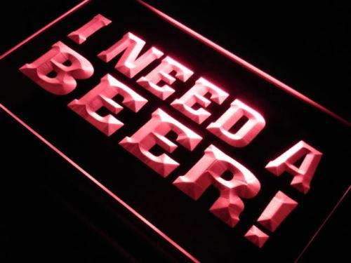 I Need a Beer LED Light Sign - LED Gift Works