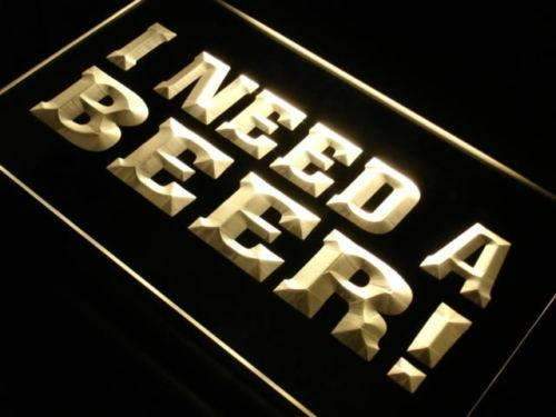 I Need a Beer LED Light Sign - LED Gift Works