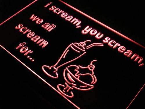 I Scream You Scream Ice Cream LED Light Sign - Way Up Gifts