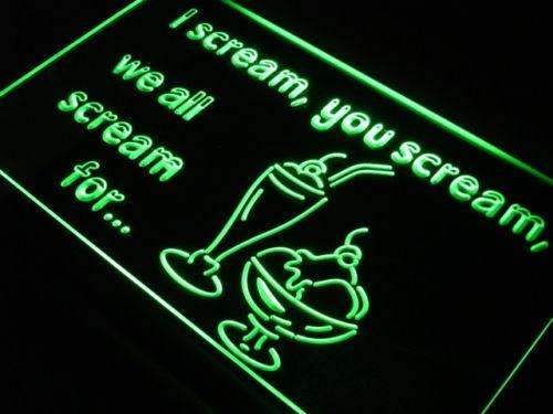 I Scream You Scream Ice Cream LED Light Sign - LED Gift Works