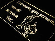 I Scream You Scream Ice Cream LED Light Sign - LED Gift Works