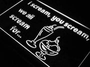 I Scream You Scream Ice Cream LED Light Sign - LED Gift Works