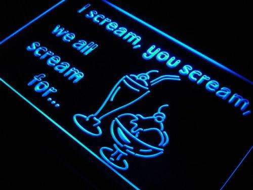 I Scream You Scream Ice Cream LED Light Sign - LED Gift Works