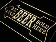 Ice Cold Beer Sold Here LED Light Sign - LED Gift Works