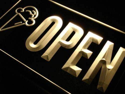 Ice Cream Cones Open LED Light Sign - LED Gift Works