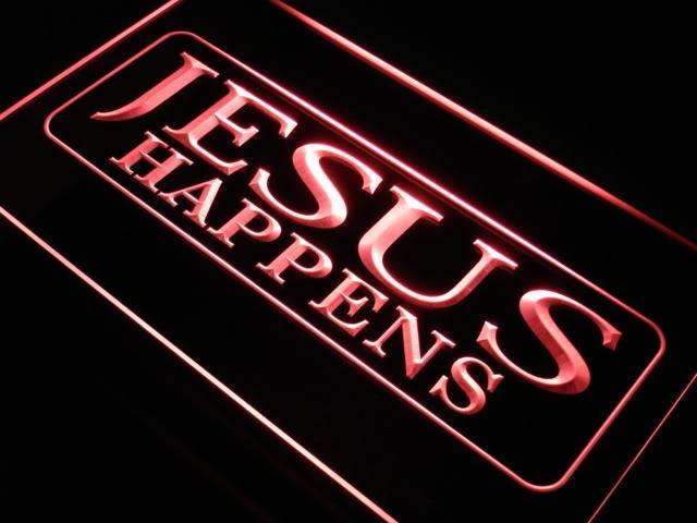 Jesus Happens LED Light Sign - Way Up Gifts