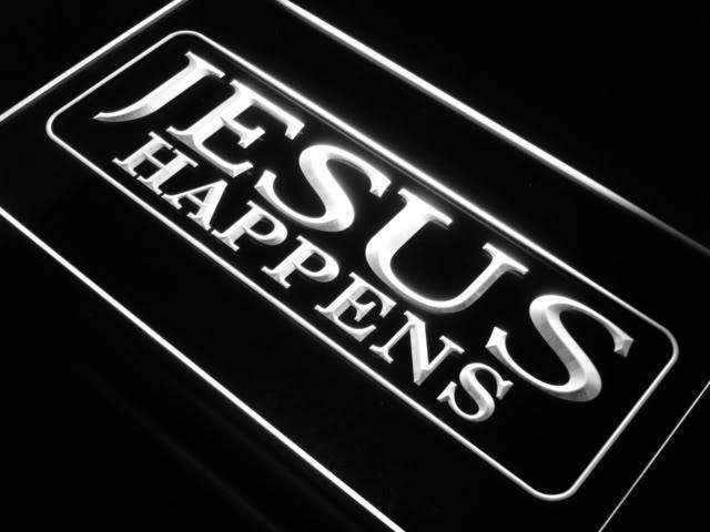 Jesus Happens LED Light Sign - Way Up Gifts
