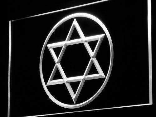 Jewish Star of David LED Light Sign - Way Up Gifts