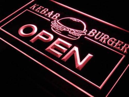 Kebab Burger Open LED Light Sign - Way Up Gifts