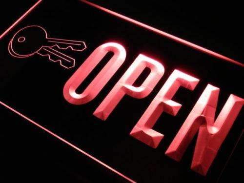 Key Cutting Open LED Light Sign - LED Gift Works