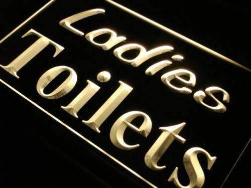 Ladies Toilets Restrooms LED Light Sign - Way Up Gifts