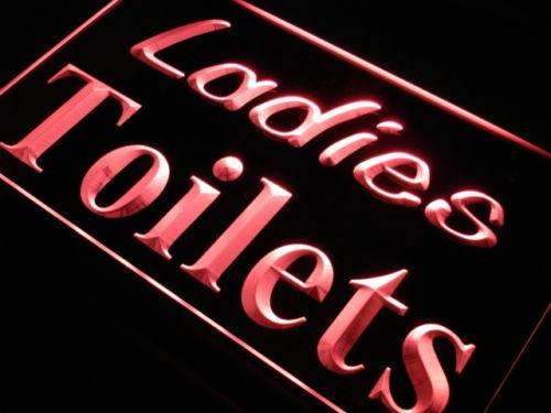 Ladies Toilets Restrooms LED Light Sign - Way Up Gifts