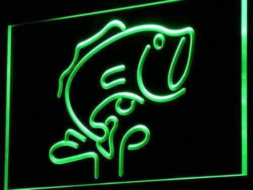 Large Mouth Bass Fish LED Light Sign - Way Up Gifts