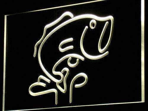 Large Mouth Bass Fish LED Light Sign - Way Up Gifts