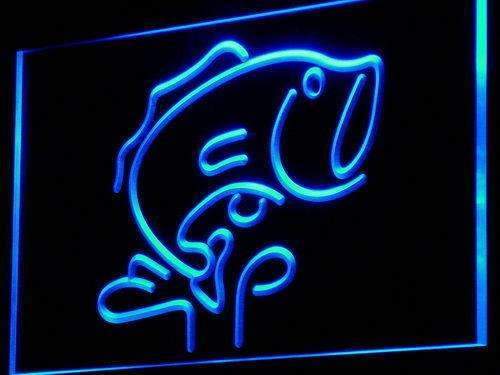 Large Mouth Bass Fish LED Light Sign - Way Up Gifts