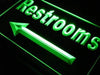 Left Arrow Restrooms LED Light Sign - Way Up Gifts