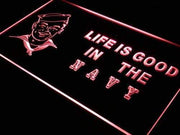 Life is Good Navy LED Light Sign - LED Gift Works