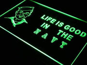 Life is Good Navy LED Light Sign - LED Gift Works