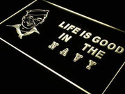 Life is Good Navy LED Light Sign - LED Gift Works