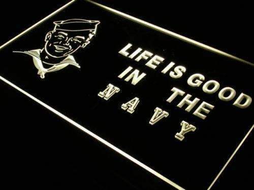 Life is Good Navy LED Light Sign - LED Gift Works