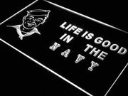 Life is Good Navy LED Light Sign - LED Gift Works