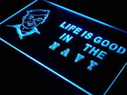 Life is Good Navy LED Light Sign - LED Gift Works