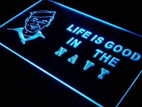 Life is Good Navy LED Light Sign - LED Gift Works