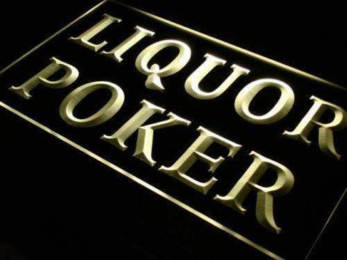Liquor Poker LED Light Sign - LED Gift Works