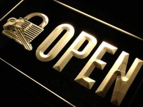 Locksmith Key Cutting Open LED Light Sign - Way Up Gifts