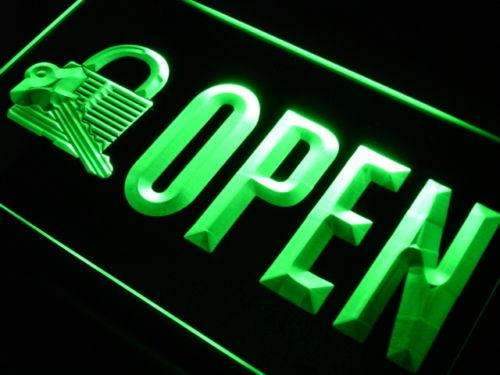 Locksmith Key Cutting Open LED Light Sign - LED Gift Works