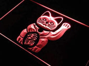 Maneki Neko Lucky Cat Charm LED Light Sign - LED Gift Works