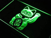 Maneki Neko Lucky Cat Charm LED Light Sign - LED Gift Works