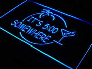 Margarita Its Five O Clock Somewhere LED Light Sign - LED Gift Works