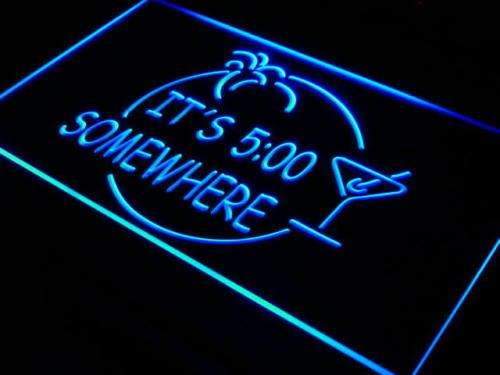 Margarita Its Five O Clock Somewhere LED Light Sign - LED Gift Works