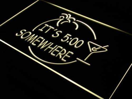 Margarita Its Five O Clock Somewhere LED Light Sign - Way Up Gifts