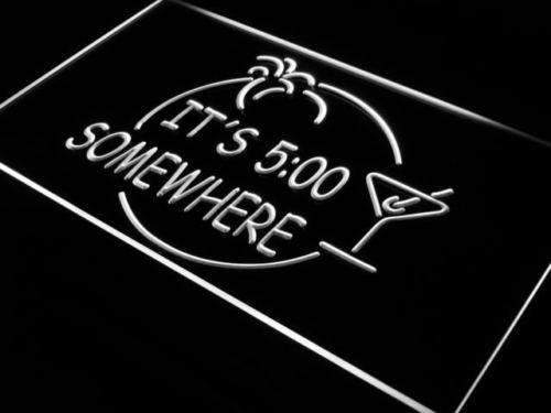 Margarita Its Five O Clock Somewhere LED Light Sign - Way Up Gifts