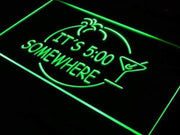 Margarita Its Five O Clock Somewhere LED Light Sign - LED Gift Works
